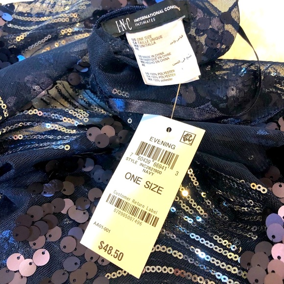 INC-Art Deco Sequin Evening Wrap-Fringed-NWT - Picture 6 of 6